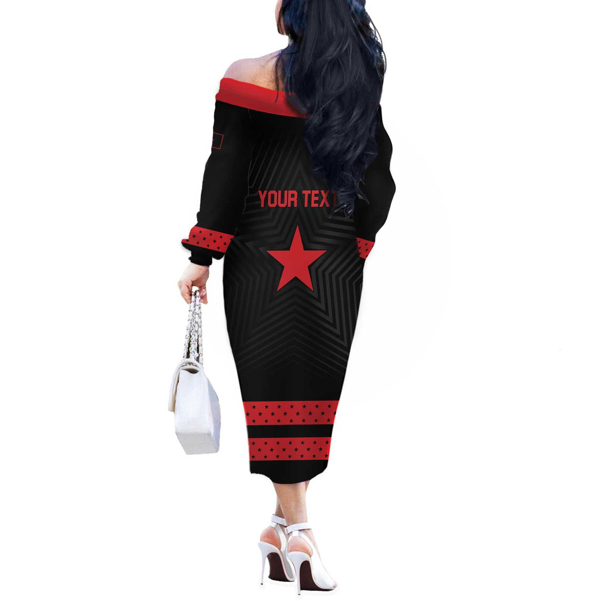 Personalized Zapatista Territories Off The Shoulder Long Sleeve Dress EZLN Everything For Everyone Nothing For Us - Wonder Print Shop