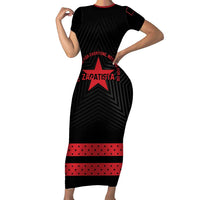 Personalized Zapatista Territories Short Sleeve Bodycon Dress EZLN Everything For Everyone Nothing For Us - Wonder Print Shop