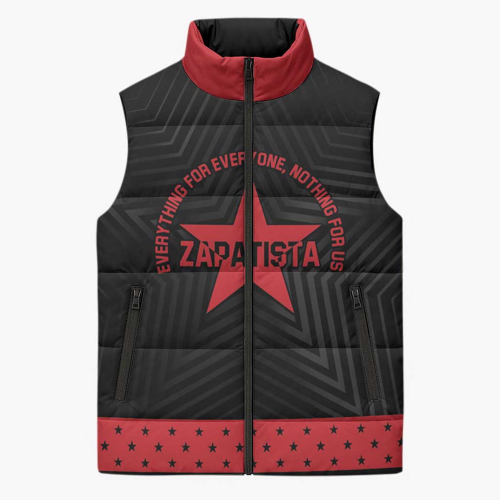 Personalized Zapatista Territories Sleeveless Puffer Jacket EZLN Everything For Everyone Nothing For Us - Wonder Print Shop