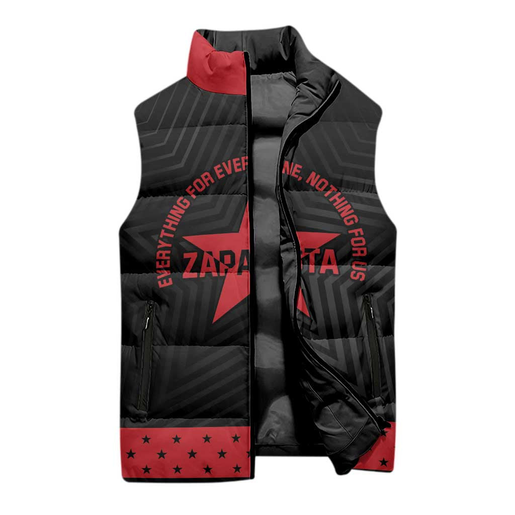 Personalized Zapatista Territories Sleeveless Puffer Jacket EZLN Everything For Everyone Nothing For Us - Wonder Print Shop