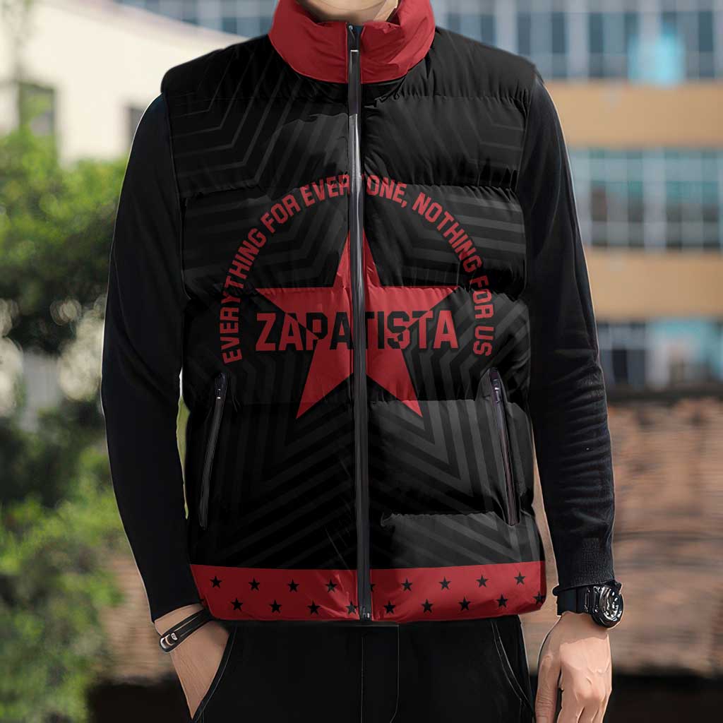 Personalized Zapatista Territories Sleeveless Puffer Jacket EZLN Everything For Everyone Nothing For Us - Wonder Print Shop