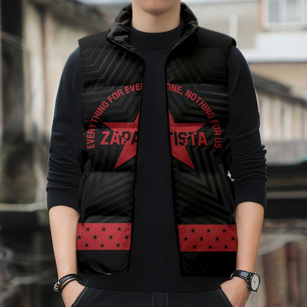 Personalized Zapatista Territories Sleeveless Puffer Jacket EZLN Everything For Everyone Nothing For Us - Wonder Print Shop