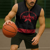 Personalized Zapatista Territories Sleeveless Zip Hoodie EZLN Everything For Everyone Nothing For Us - Wonder Print Shop