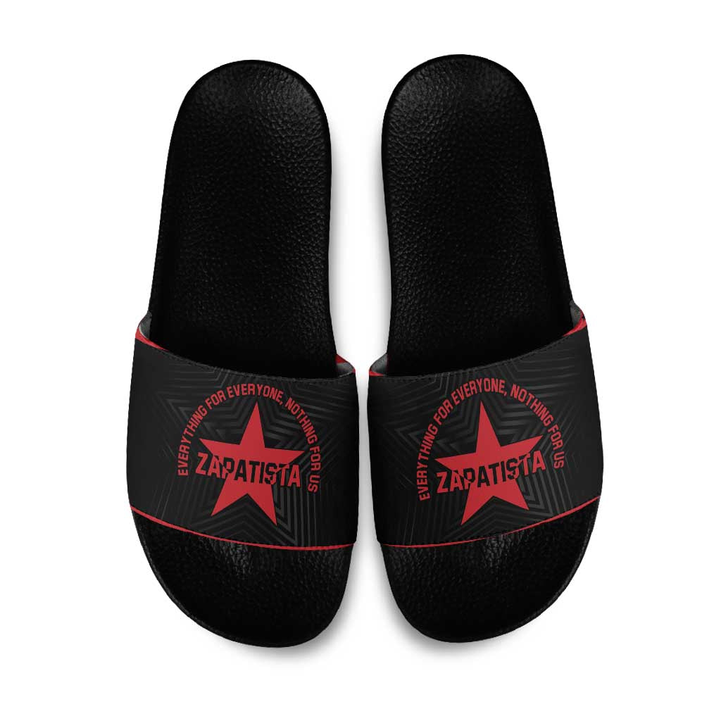 Zapatista Territories Slide Sandals EZLN Everything For Everyone Nothing For Us - Wonder Print Shop