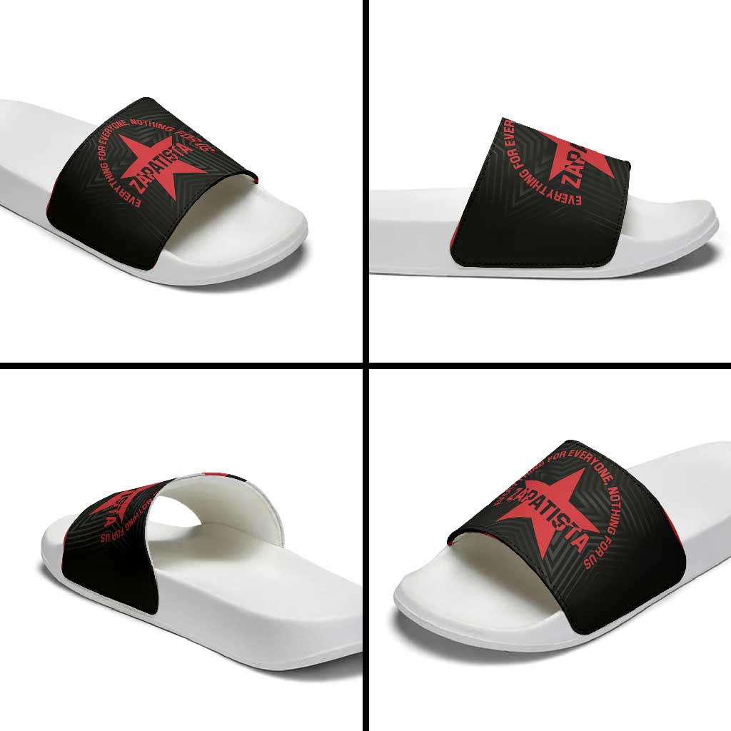 Zapatista Territories Slide Sandals EZLN Everything For Everyone Nothing For Us - Wonder Print Shop