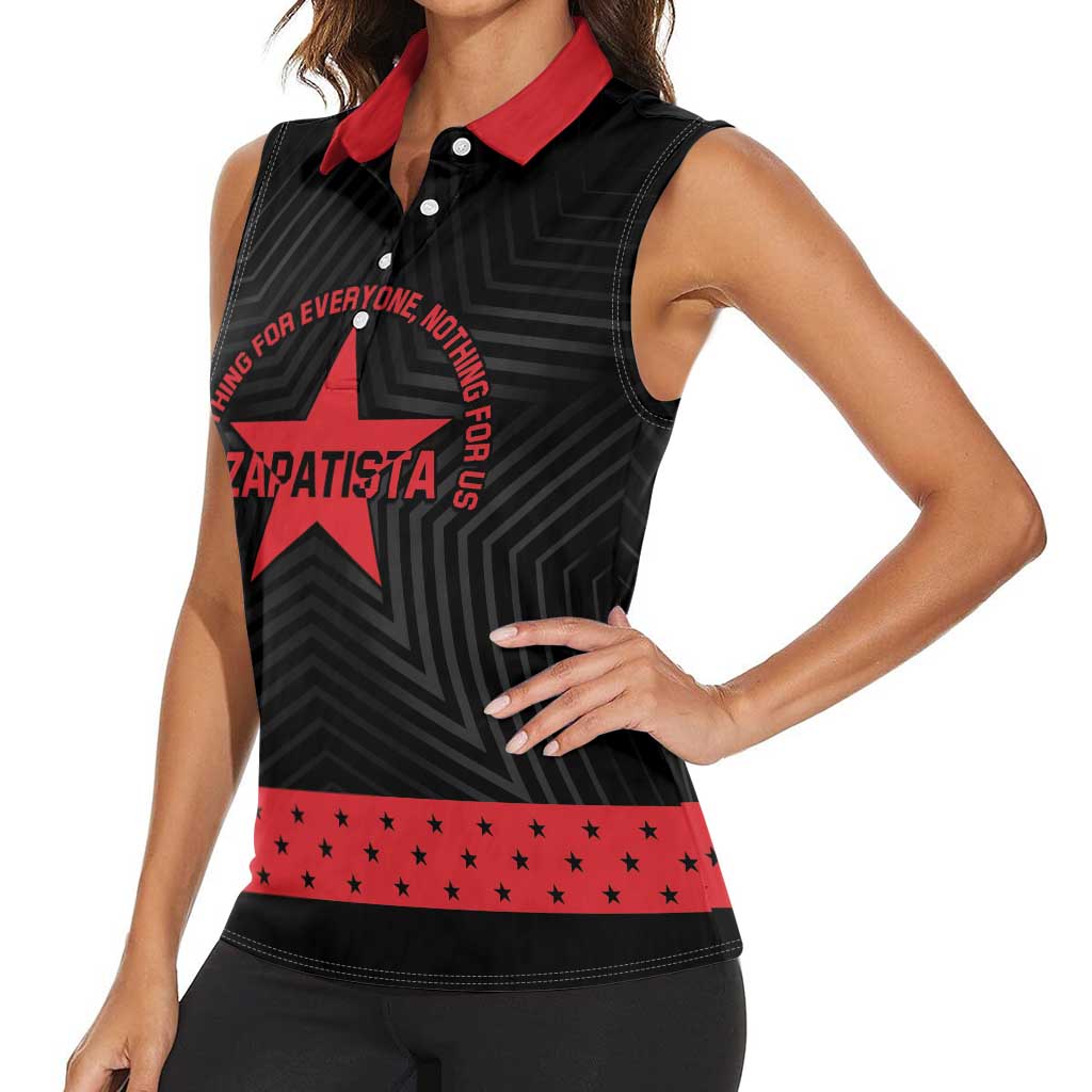 Personalized Zapatista Territories Women Sleeveless Polo Shirt EZLN Everything For Everyone Nothing For Us - Wonder Print Shop