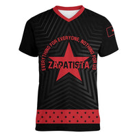 Personalized Zapatista Territories Women V-Neck T-Shirt EZLN Everything For Everyone Nothing For Us - Wonder Print Shop