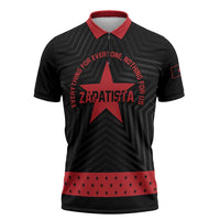 Personalized Zapatista Territories Zipper Polo Shirt EZLN Everything For Everyone Nothing For Us - Wonder Print Shop