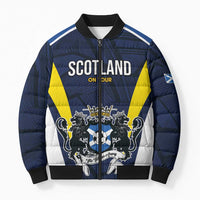 Custom Football Scotland On Tour 2026 Bomber Puffer Jacket Tartan Scottish Army Be Coming - Wonder Print Shop