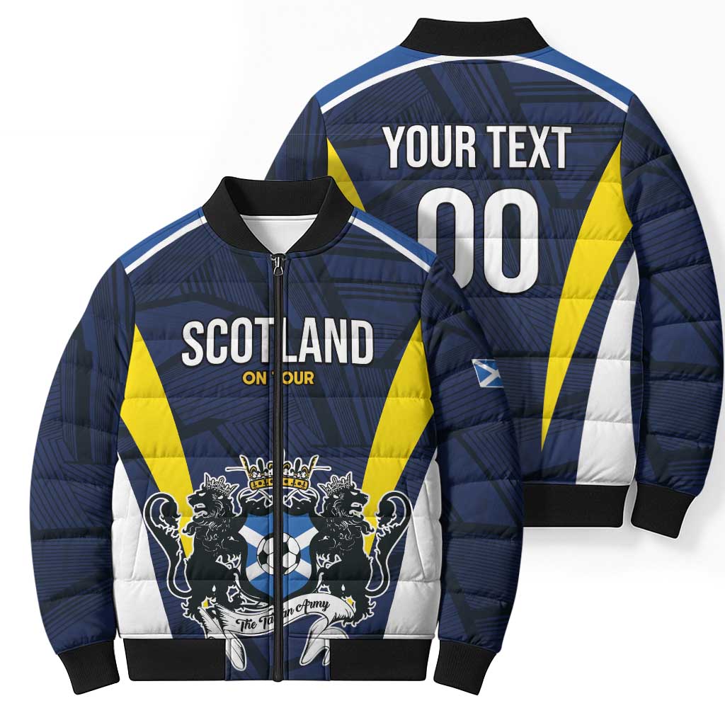 Custom Football Scotland On Tour 2026 Bomber Puffer Jacket Tartan Scottish Army Be Coming - Wonder Print Shop