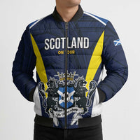 Custom Football Scotland On Tour 2026 Bomber Puffer Jacket Tartan Scottish Army Be Coming - Wonder Print Shop