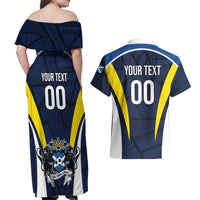 Custom Football Scotland On Tour 2026 Couples Matching Off Shoulder Maxi Dress and Hawaiian Shirt Tartan Scottish Army Be Coming - Wonder Print Shop