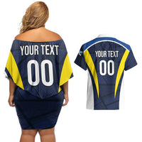 Custom Football Scotland On Tour 2026 Couples Matching Off Shoulder Short Dress and Hawaiian Shirt Tartan Scottish Army Be Coming - Wonder Print Shop