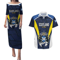 Custom Football Scotland On Tour 2026 Couples Matching Puletasi and Hawaiian Shirt Tartan Scottish Army Be Coming - Wonder Print Shop