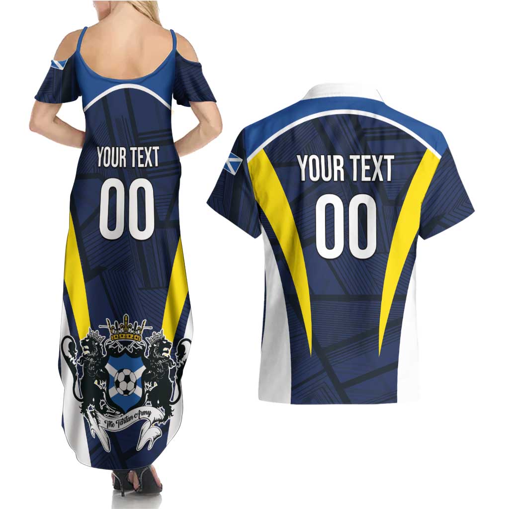 Custom Football Scotland On Tour 2026 Couples Matching Summer Maxi Dress and Hawaiian Shirt Tartan Scottish Army Be Coming - Wonder Print Shop