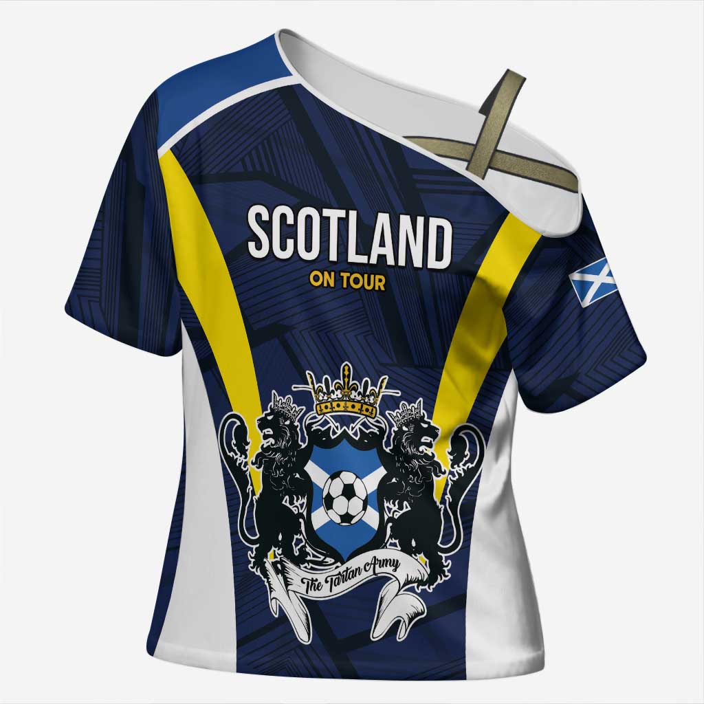 Custom Football Scotland On Tour 2026 Cross Shoulder Shirt Tartan Scottish Army Be Coming - Wonder Print Shop