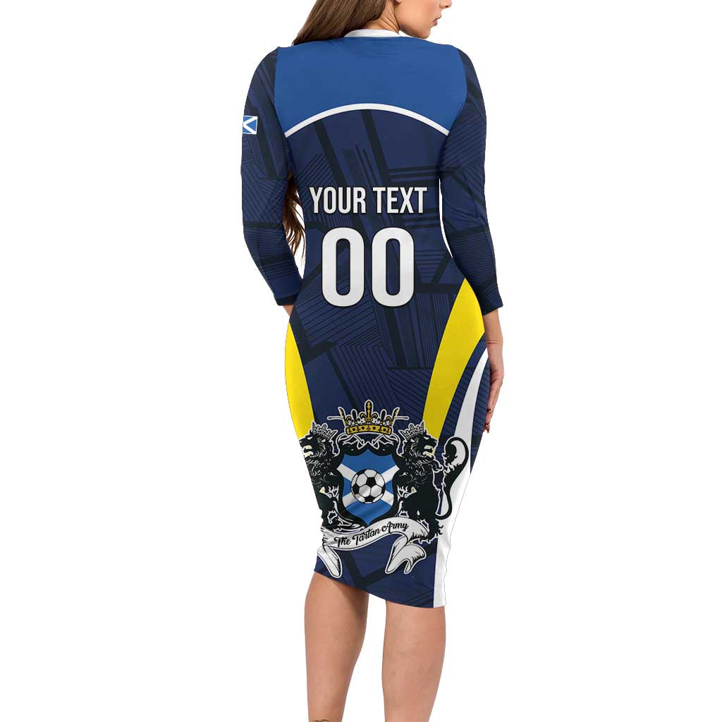 Custom Football Scotland On Tour 2026 Family Matching Long Sleeve Bodycon Dress and Hawaiian Shirt Tartan Scottish Army Be Coming - Wonder Print Shop
