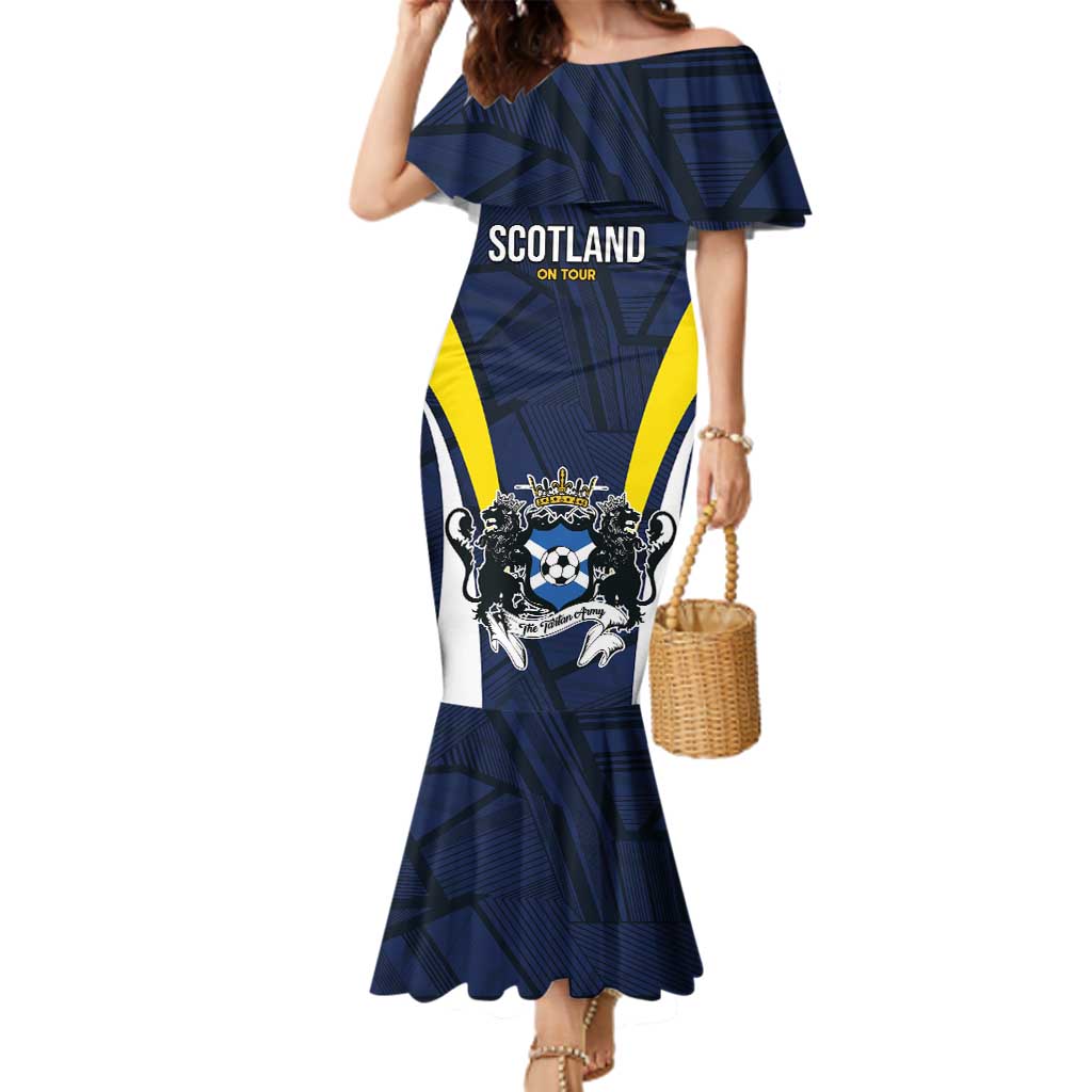 Custom Football Scotland On Tour 2026 Family Matching Mermaid Dress and Hawaiian Shirt Tartan Scottish Army Be Coming - Wonder Print Shop