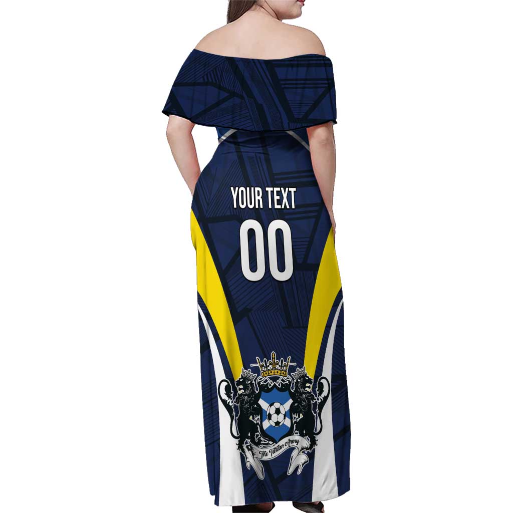 Custom Football Scotland On Tour 2026 Family Matching Off Shoulder Maxi Dress and Hawaiian Shirt Tartan Scottish Army Be Coming - Wonder Print Shop
