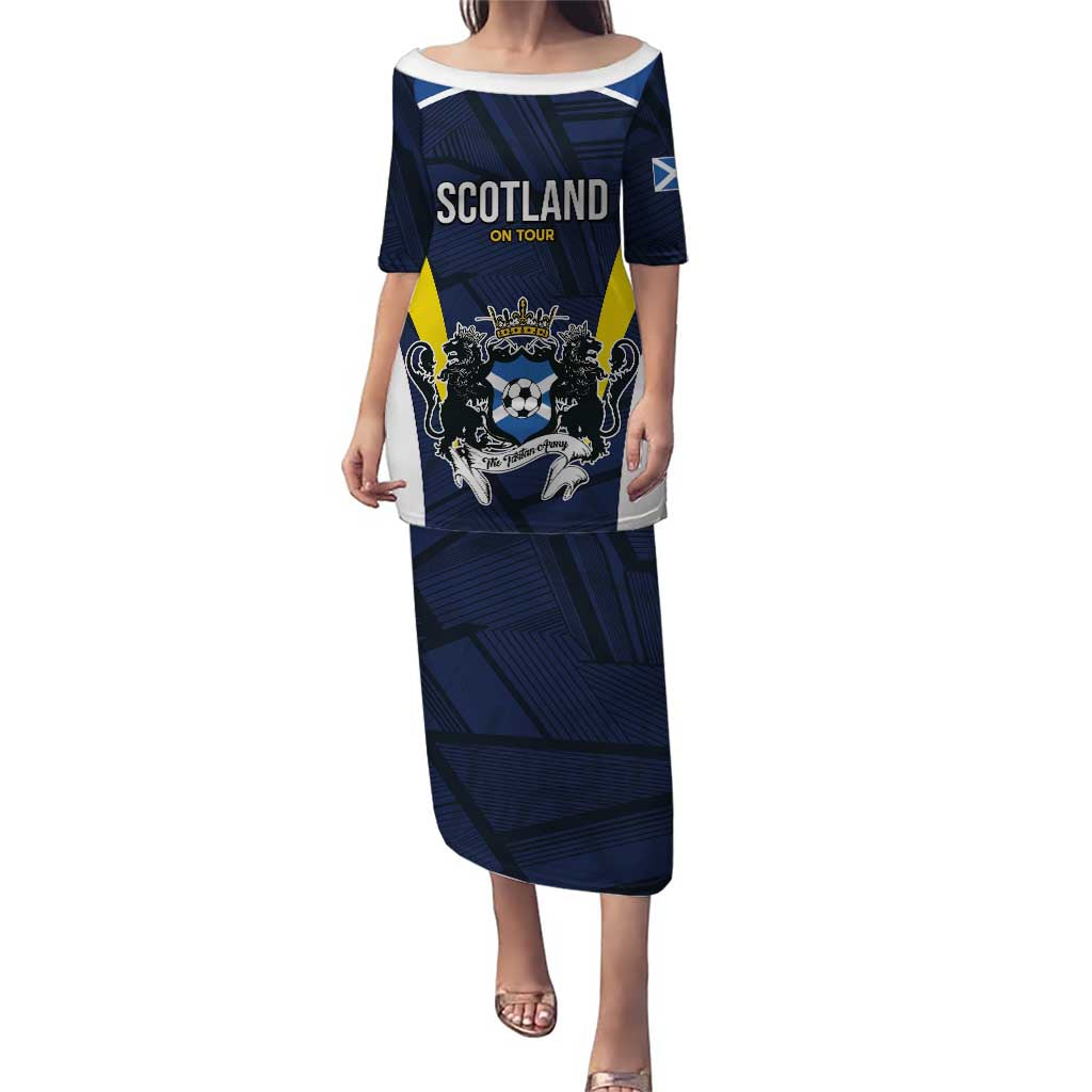 Custom Football Scotland On Tour 2026 Family Matching Puletasi and Hawaiian Shirt Tartan Scottish Army Be Coming - Wonder Print Shop
