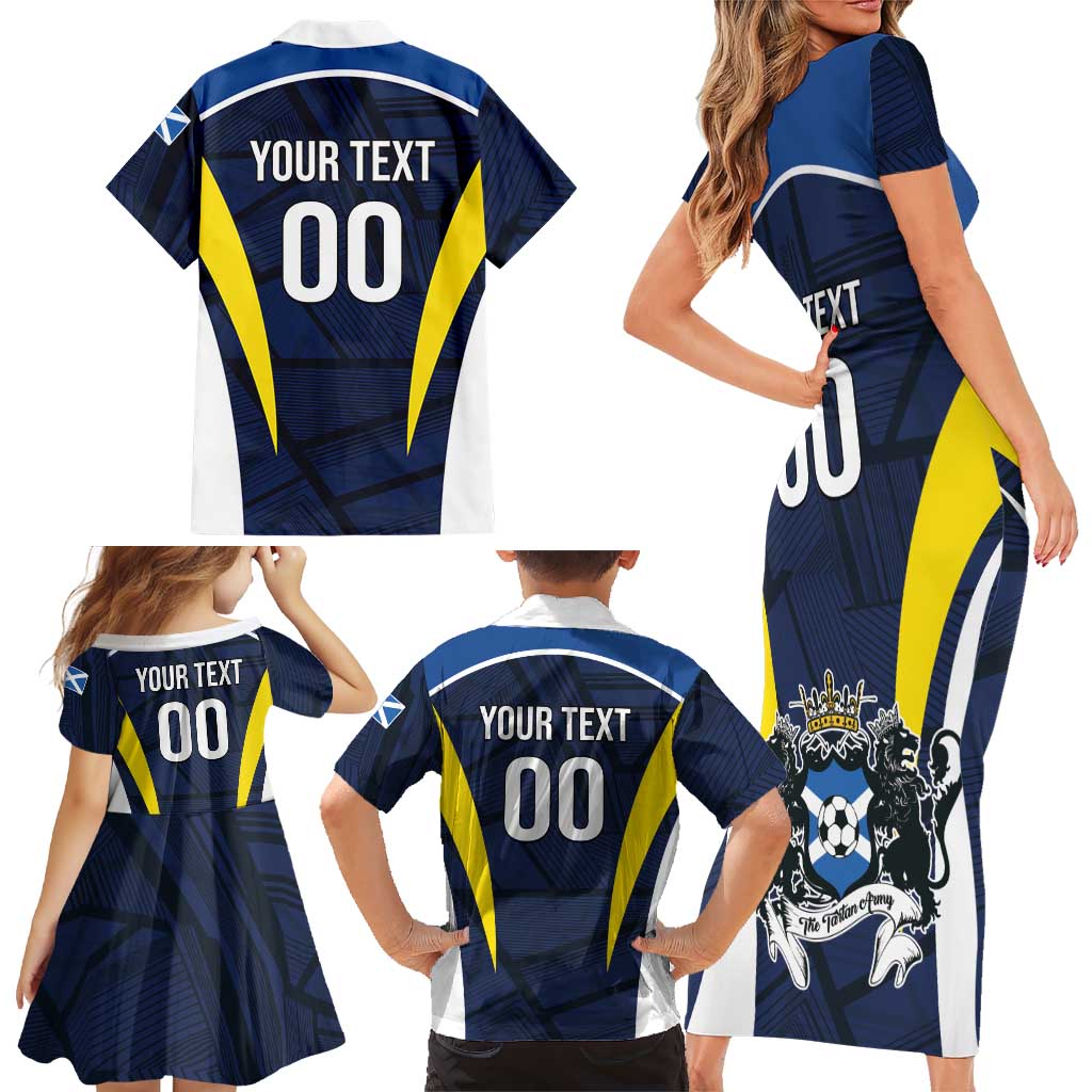 Custom Football Scotland On Tour 2026 Family Matching Short Sleeve Bodycon Dress and Hawaiian Shirt Tartan Scottish Army Be Coming - Wonder Print Shop