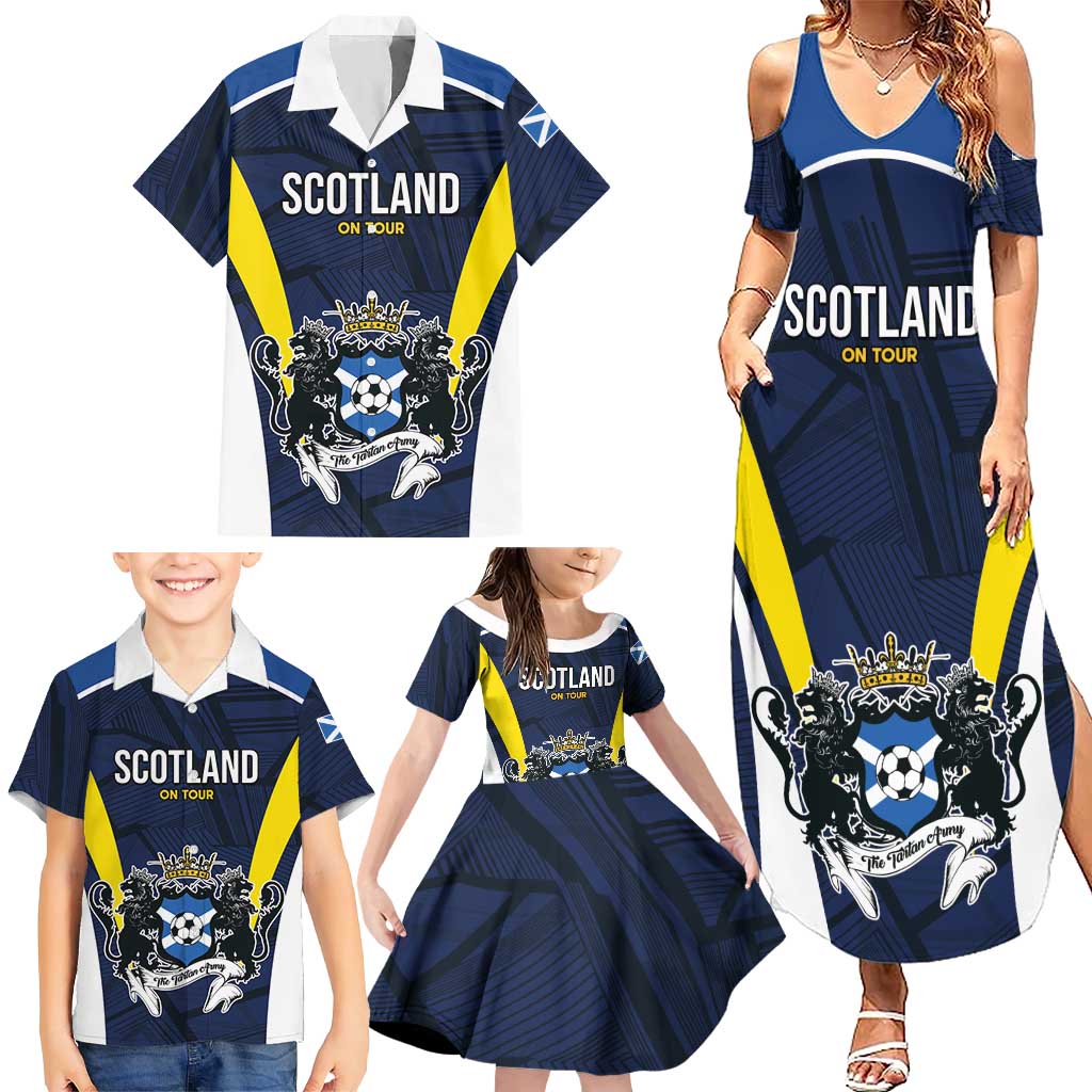 Custom Football Scotland On Tour 2026 Family Matching Summer Maxi Dress and Hawaiian Shirt Tartan Scottish Army Be Coming - Wonder Print Shop