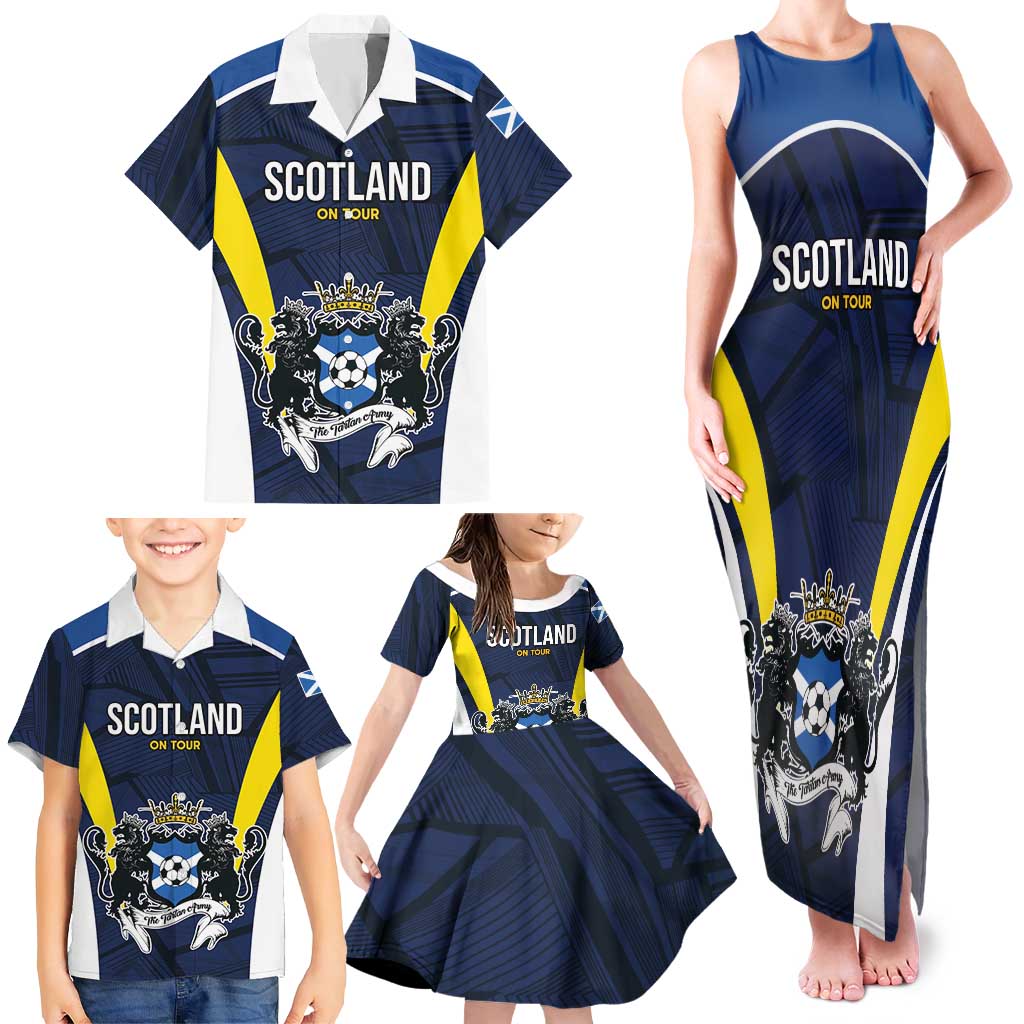 Custom Football Scotland On Tour 2026 Family Matching Tank Maxi Dress and Hawaiian Shirt Tartan Scottish Army Be Coming - Wonder Print Shop
