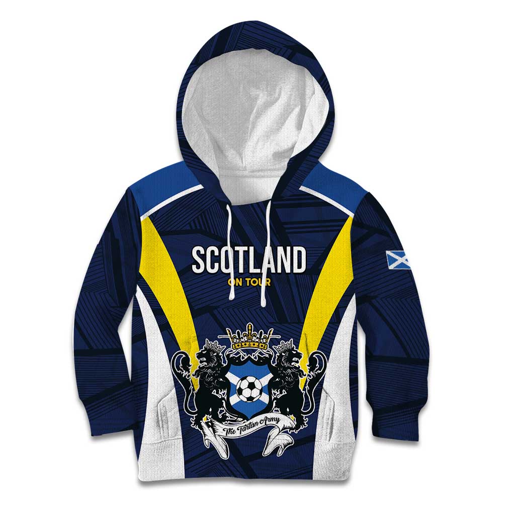 Custom Football Scotland On Tour 2026 Kid Hoodie Tartan Scottish Army Be Coming - Wonder Print Shop