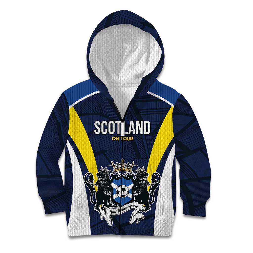 Custom Football Scotland On Tour 2026 Kid Hoodie Tartan Scottish Army Be Coming - Wonder Print Shop