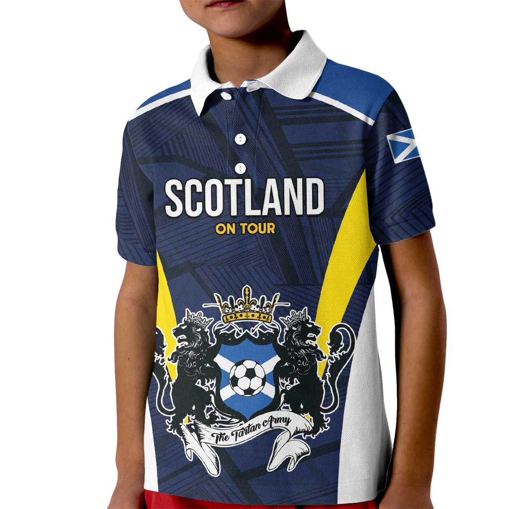 Custom Football Scotland On Tour 2026 Kid Polo Shirt Tartan Scottish Army Be Coming - Wonder Print Shop
