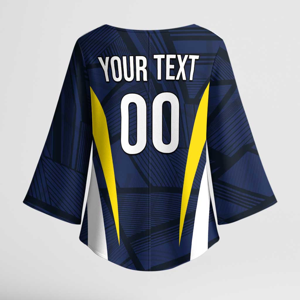 Custom Football Scotland On Tour 2026 Kimono Sleeve Blouse Tartan Scottish Army Be Coming - Wonder Print Shop