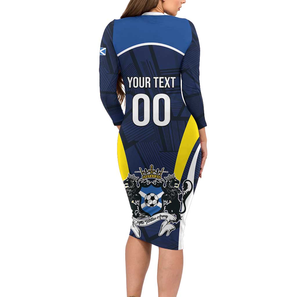 Custom Football Scotland On Tour 2026 Long Sleeve Bodycon Dress Tartan Scottish Army Be Coming - Wonder Print Shop