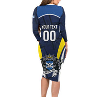 Custom Football Scotland On Tour 2026 Long Sleeve Bodycon Dress Tartan Scottish Army Be Coming - Wonder Print Shop
