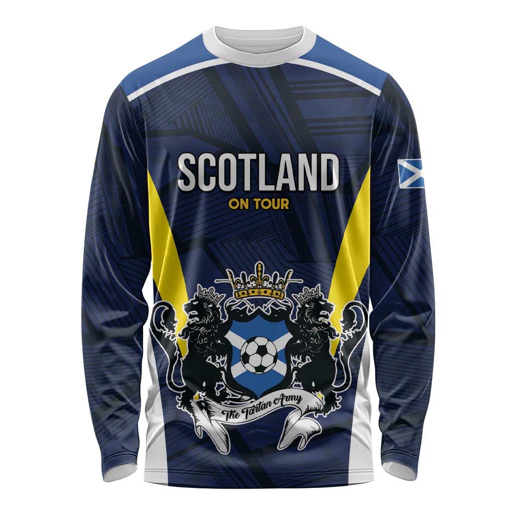 Custom Football Scotland On Tour 2026 Long Sleeve Shirt Tartan Scottish Army Be Coming - Wonder Print Shop