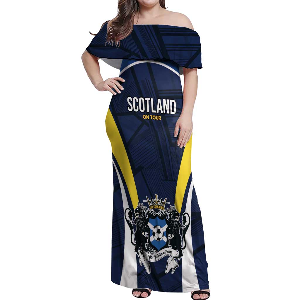 Custom Football Scotland On Tour 2026 Off Shoulder Maxi Dress Tartan Scottish Army Be Coming - Wonder Print Shop