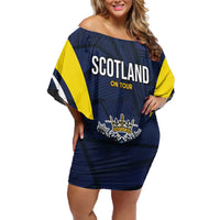 Custom Football Scotland On Tour 2026 Off Shoulder Short Dress Tartan Scottish Army Be Coming - Wonder Print Shop