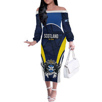 Custom Football Scotland On Tour 2026 Off The Shoulder Long Sleeve Dress Tartan Scottish Army Be Coming - Wonder Print Shop