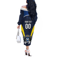 Custom Football Scotland On Tour 2026 Off The Shoulder Long Sleeve Dress Tartan Scottish Army Be Coming - Wonder Print Shop