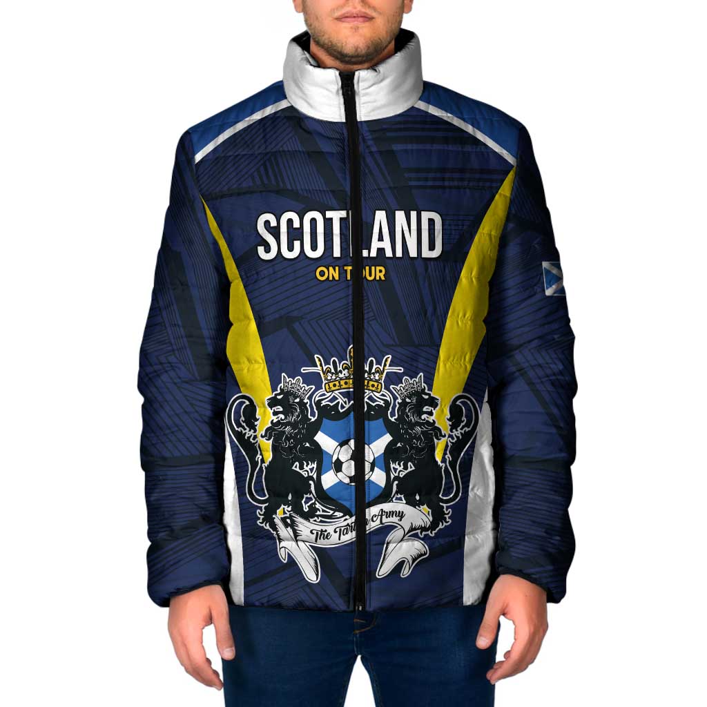 Custom Football Scotland On Tour 2026 Padded Jacket Tartan Scottish Army Be Coming - Wonder Print Shop