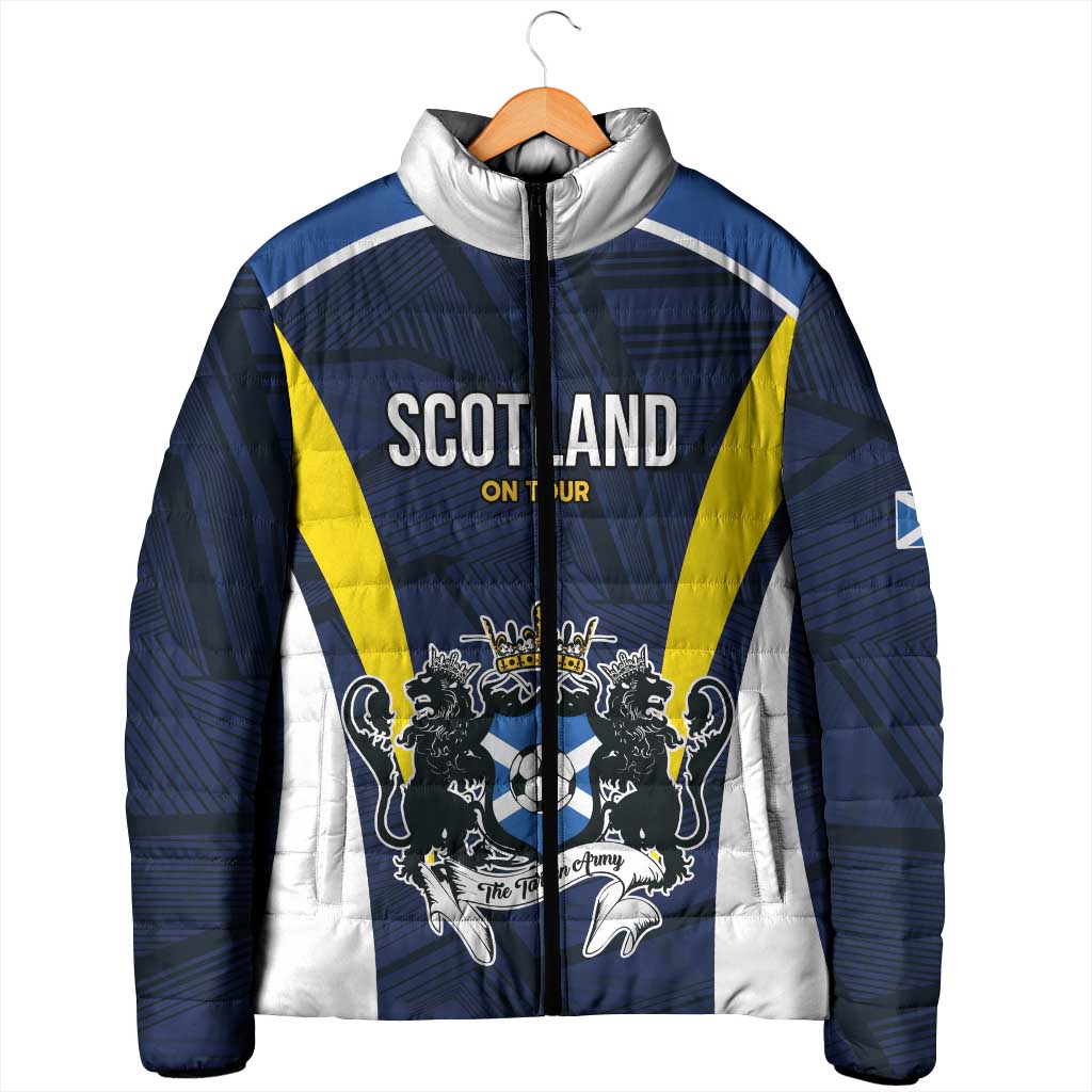 Custom Football Scotland On Tour 2026 Padded Jacket Tartan Scottish Army Be Coming - Wonder Print Shop