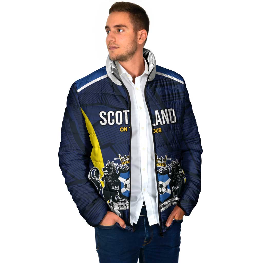 Custom Football Scotland On Tour 2026 Padded Jacket Tartan Scottish Army Be Coming - Wonder Print Shop