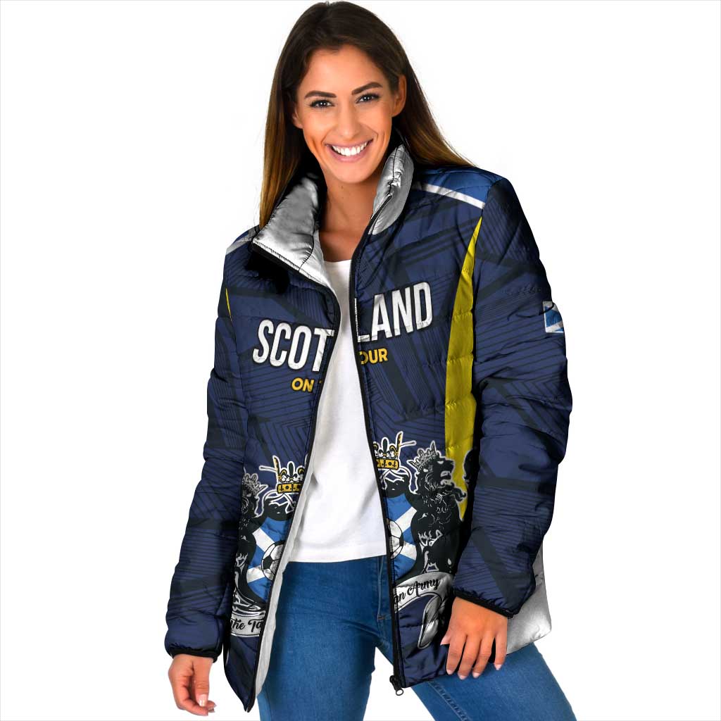 Custom Football Scotland On Tour 2026 Padded Jacket Tartan Scottish Army Be Coming - Wonder Print Shop