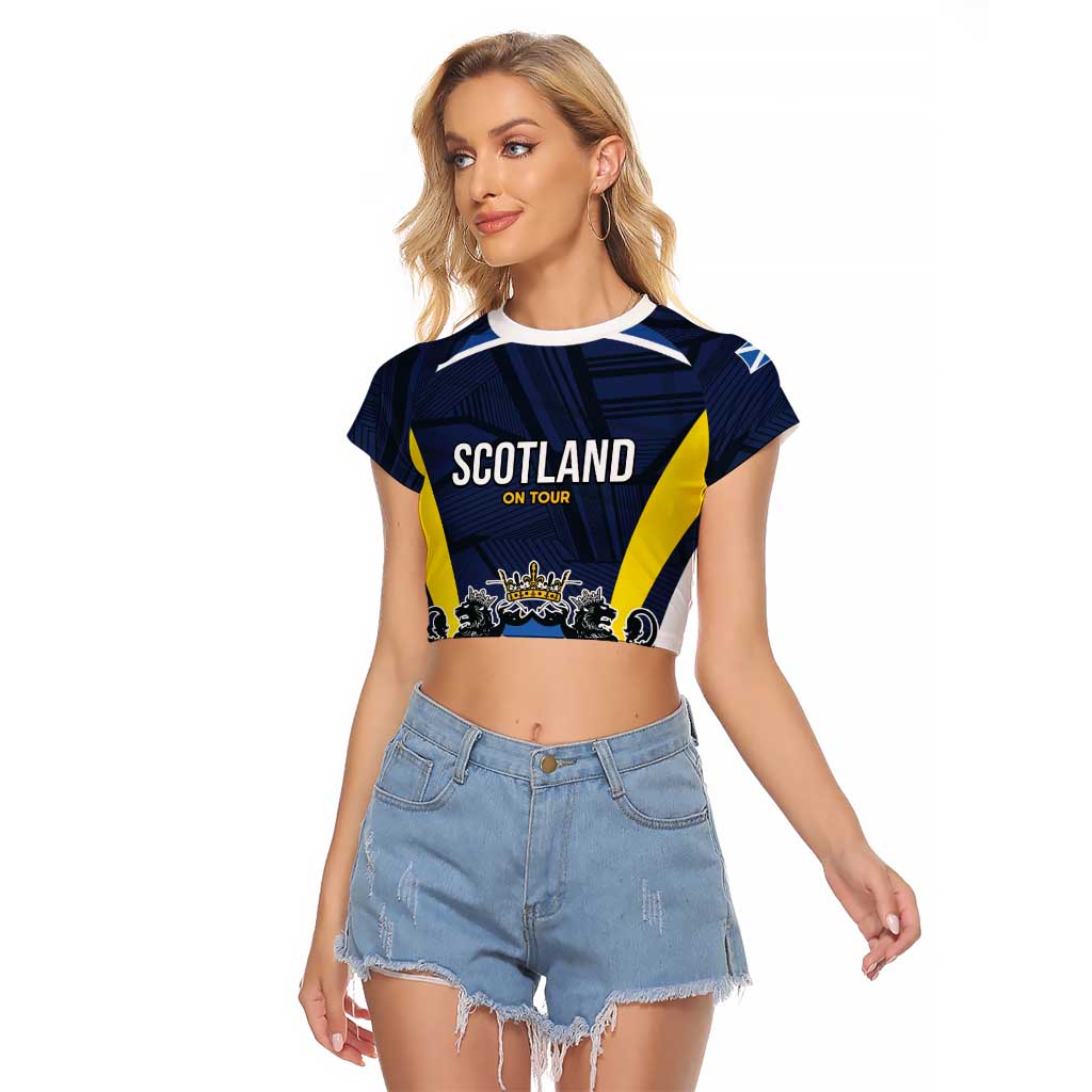 Custom Football Scotland On Tour 2026 Raglan Cropped T Shirt Tartan Scottish Army Be Coming - Wonder Print Shop