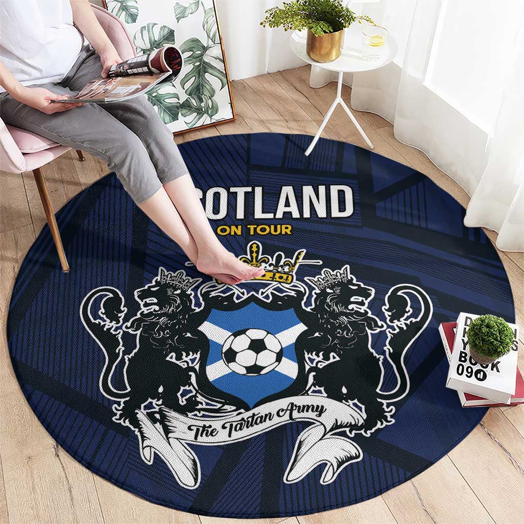 Football Scotland On Tour 2026 Round Carpet Tartan Scottish Army Be Coming - Wonder Print Shop