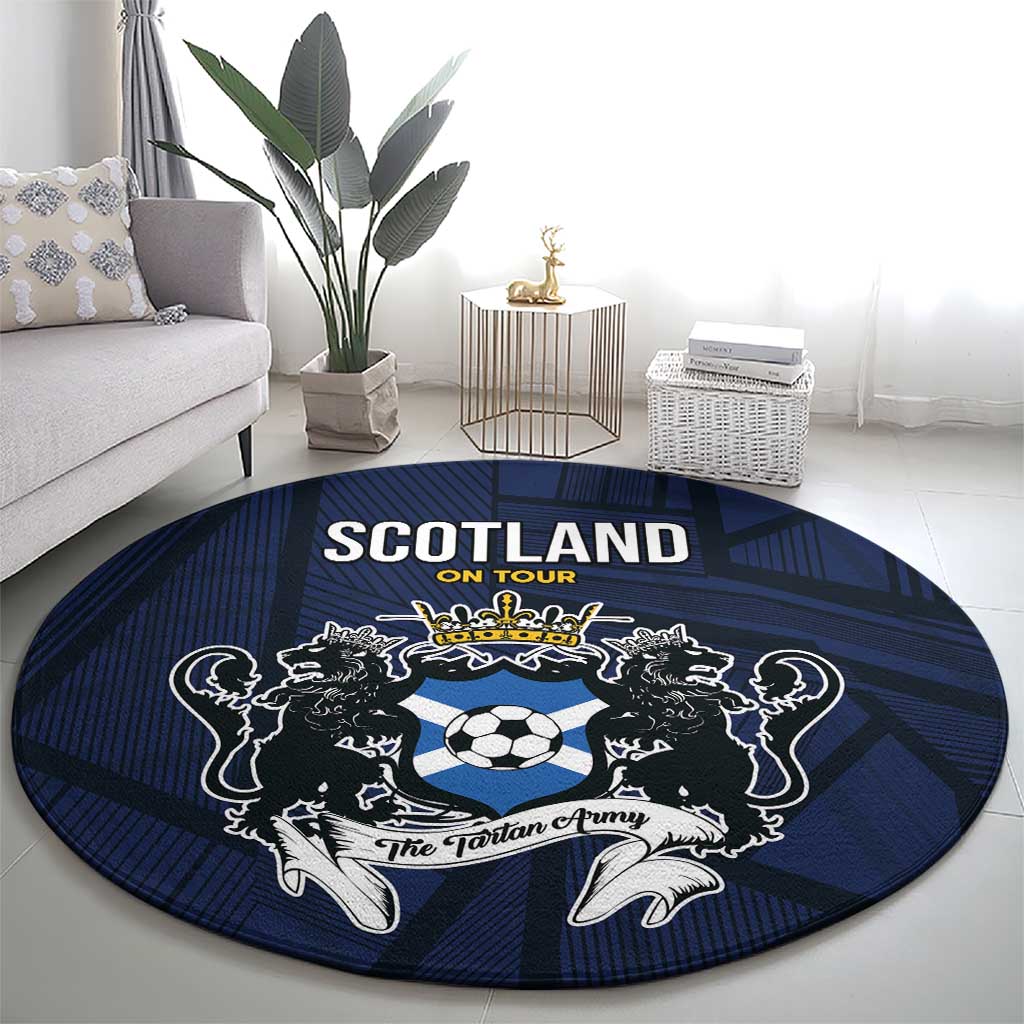 Football Scotland On Tour 2026 Round Carpet Tartan Scottish Army Be Coming - Wonder Print Shop
