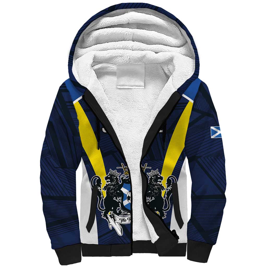 Custom Football Scotland On Tour 2026 Sherpa Hoodie Tartan Scottish Army Be Coming - Wonder Print Shop