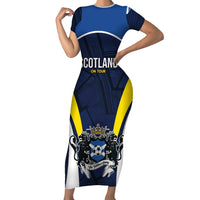 Custom Football Scotland On Tour 2026 Short Sleeve Bodycon Dress Tartan Scottish Army Be Coming - Wonder Print Shop
