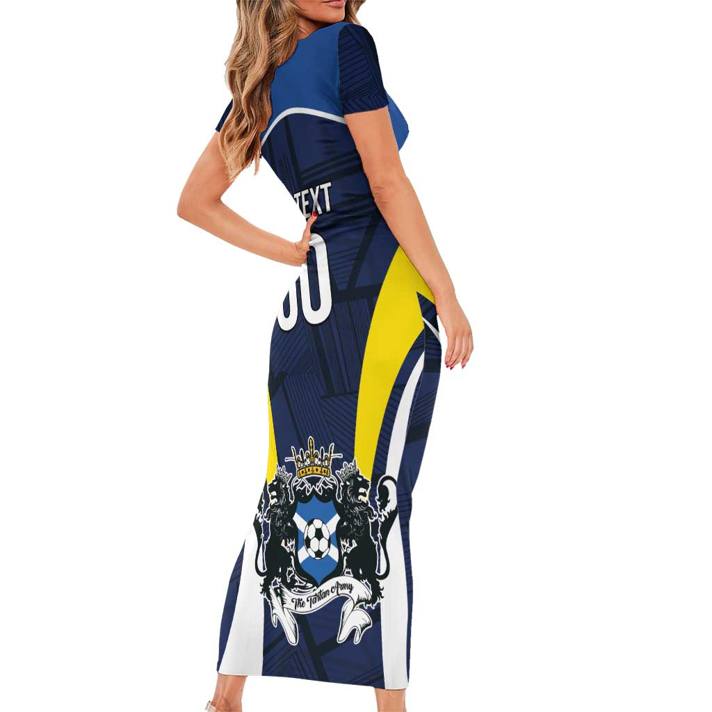 Custom Football Scotland On Tour 2026 Short Sleeve Bodycon Dress Tartan Scottish Army Be Coming - Wonder Print Shop