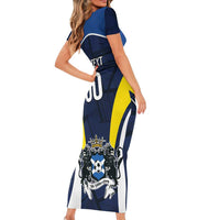 Custom Football Scotland On Tour 2026 Short Sleeve Bodycon Dress Tartan Scottish Army Be Coming - Wonder Print Shop