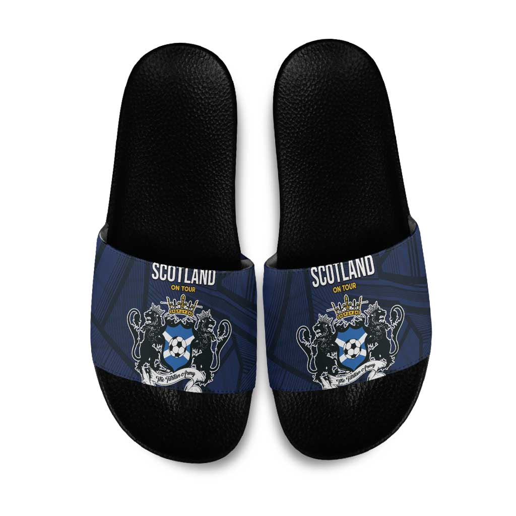 Football Scotland On Tour 2026 Slide Sandals Tartan Scottish Army Be Coming - Wonder Print Shop